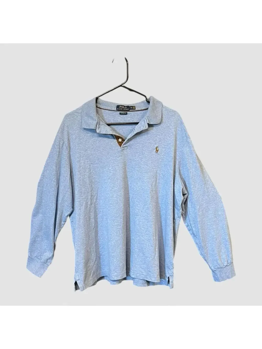 Polo Ralph Lauren Classic Fit Polo Shirt Men’s XL Blue Long Sleeve Cotton Logo